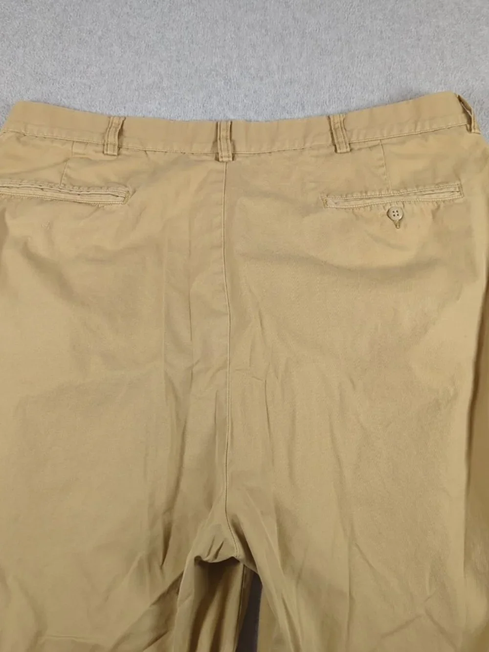 Polo Ralph Lauren Pants Mens 38x32 (Actual 37x30) Tan Pleated Front Cuffed Chino